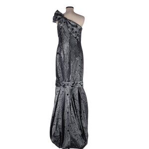 Alexander by Daymor Silver Brocade Gown 1455 6 NWT